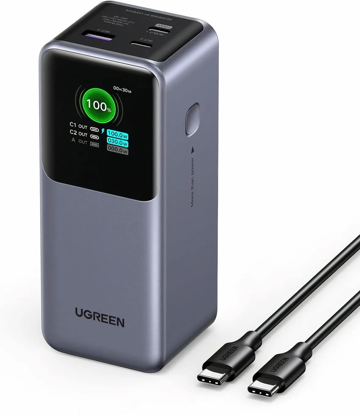 Pin sạc dự phòng Ugreen Nexode 20000mAh màu đen