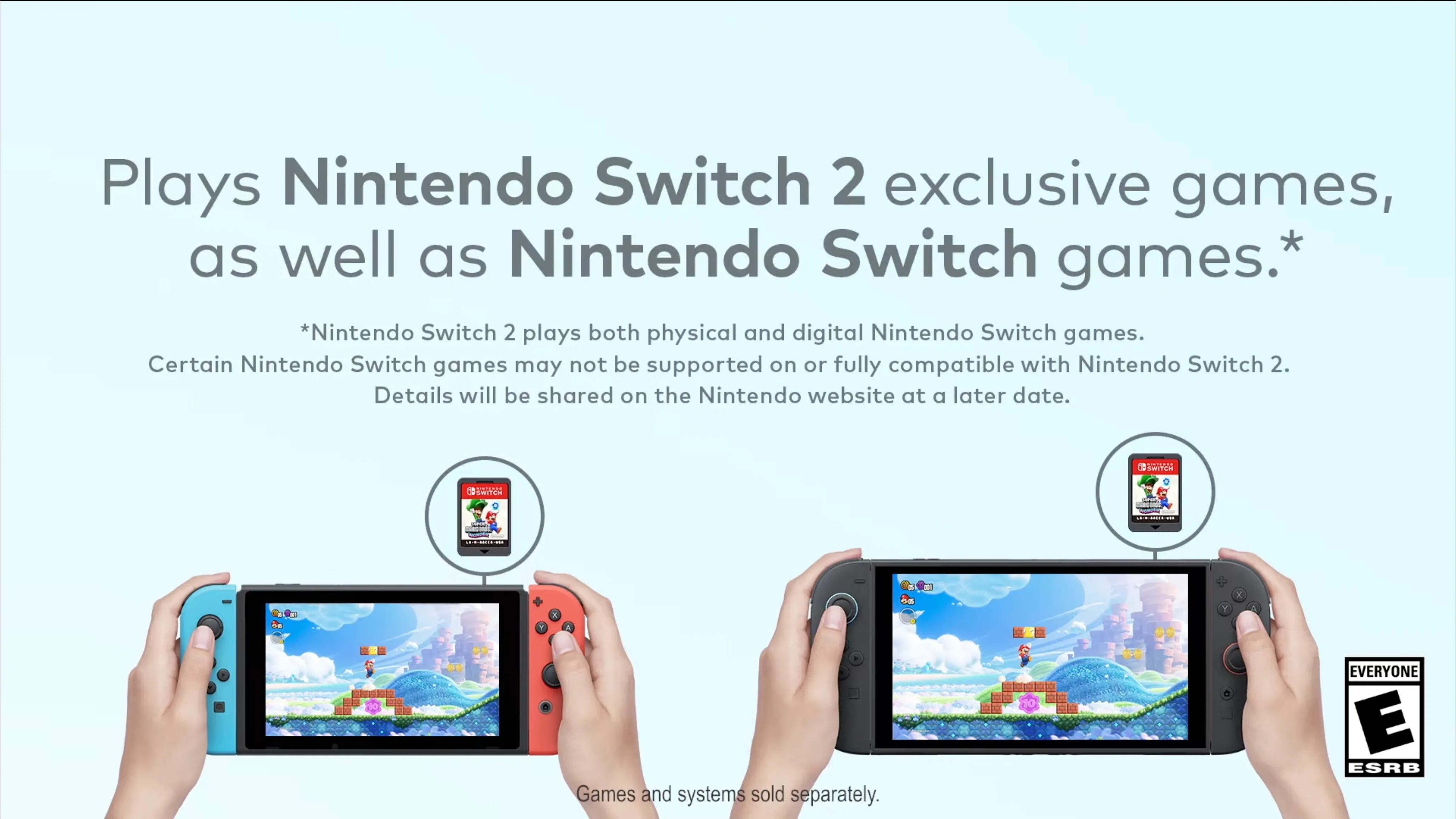 So sánh kích thước Nintendo Switch 2 và Nintendo Switch đời đầu đặt cạnh nhau, minh họa sự khác biệt về độ lớn.