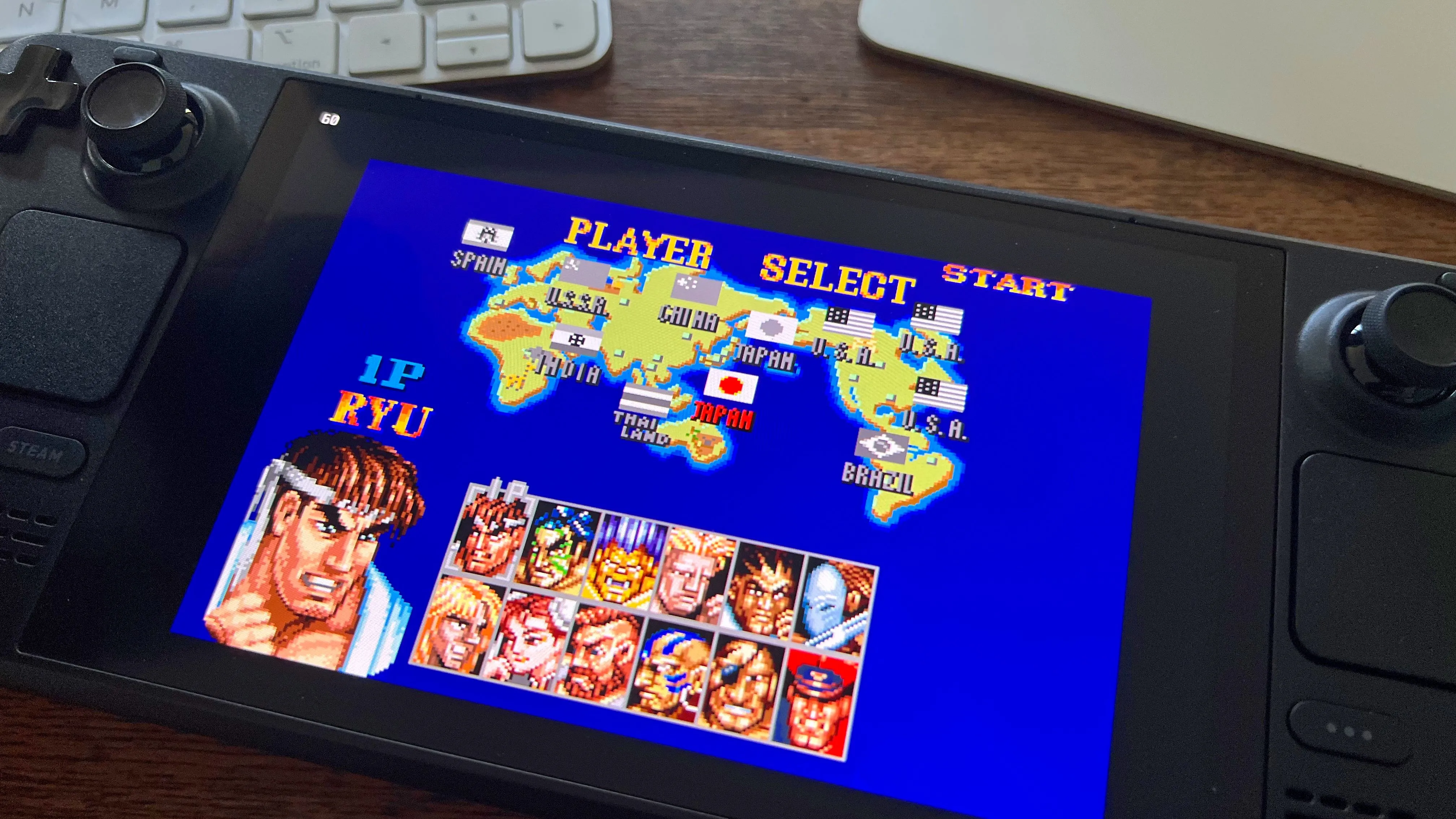 Super Street Fighter II Turbo trên Steam Deck, minh họa game đối kháng 2D