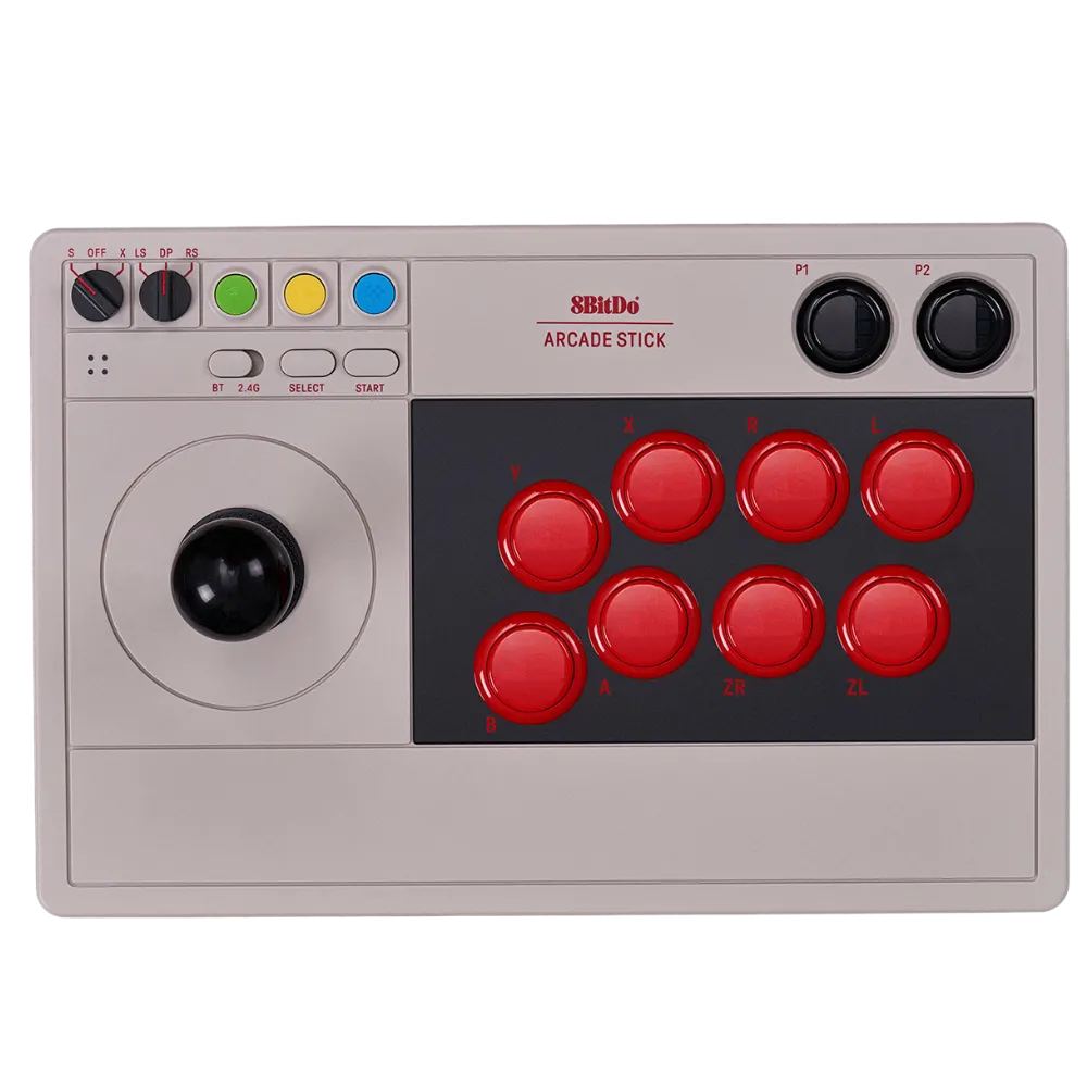 Tay cầm 8BitDo Arcade Stick cho Nintendo Switch, công cụ hỗ trợ luyện tập timing i-frame và hitbox trong game đối kháng