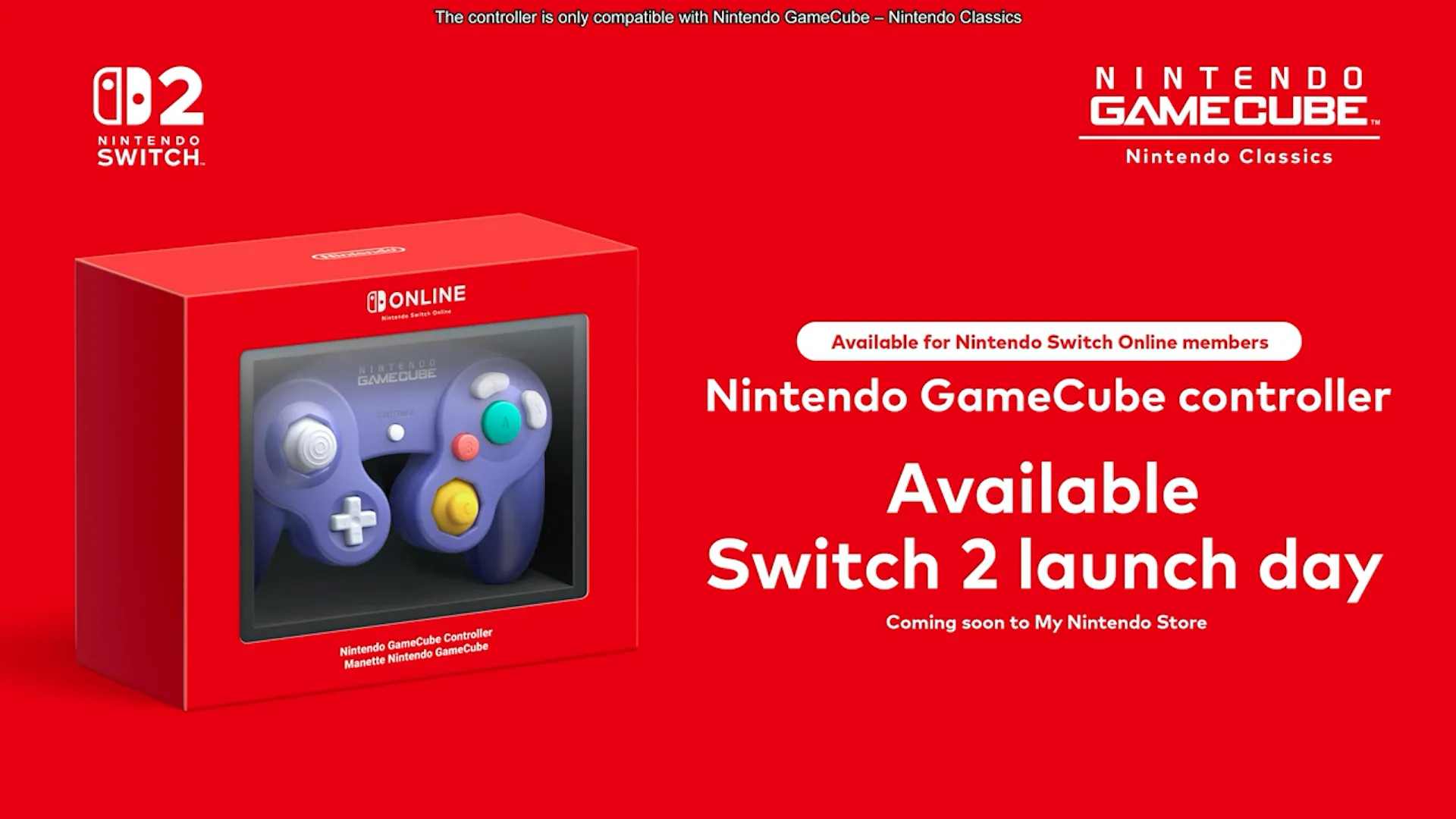 Tay cầm không dây Nintendo GameCube được công bố cho Switch 2, với lưu ý về khả năng tương thích.