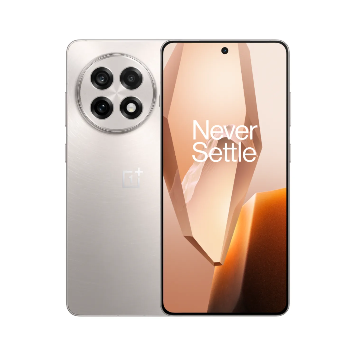 Thiết kế tổng thể của điện thoại OnePlus 13R màu xanh, hiển thị màn hình và cạnh bên.