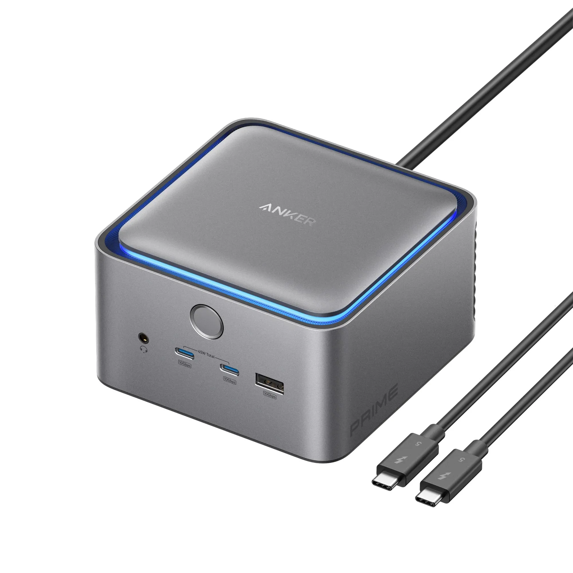 Trạm kết nối Anker Prime Thunderbolt 5 Dock hình khối nhỏ gọn với các cổng kết nối đa dạng