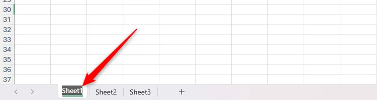 Văn bản trong thẻ Sheet1 của một workbook Excel được chọn, sẵn sàng để đổi tên.