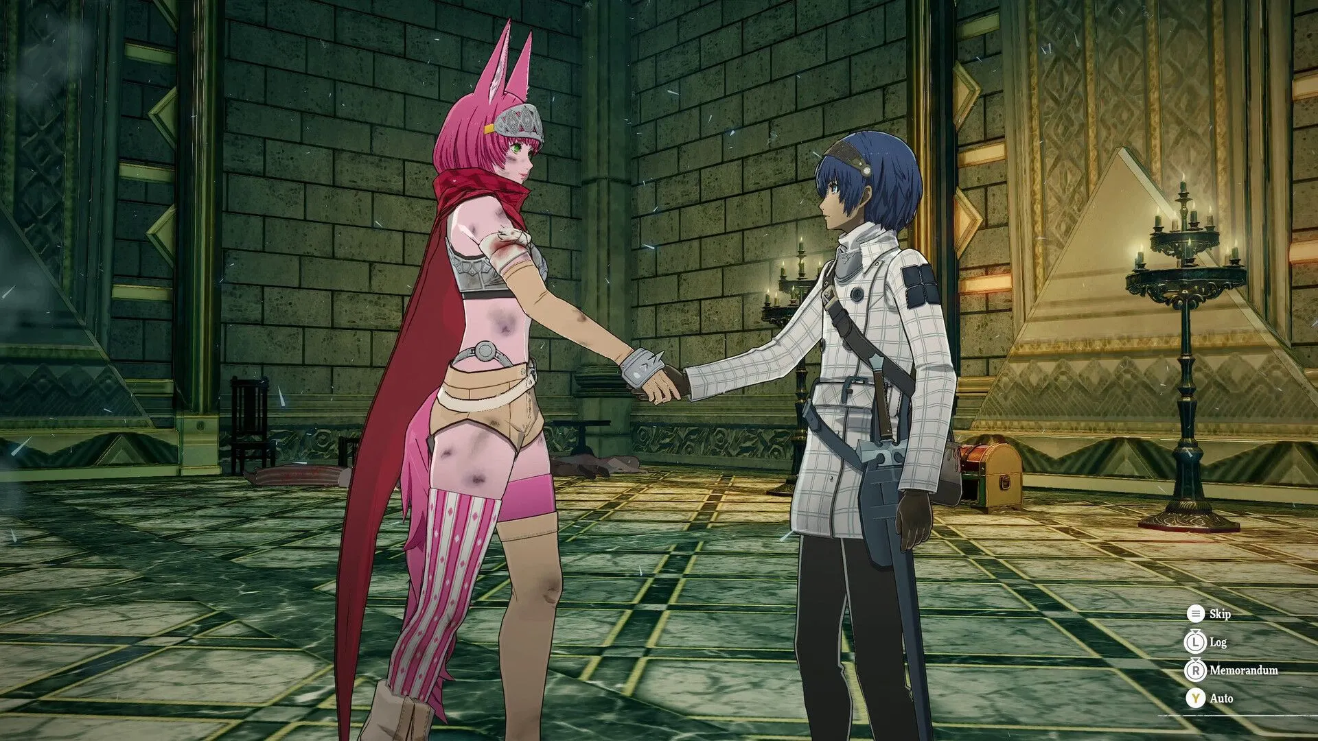 Will và Catherina trong Metaphor: ReFantazio bắt tay trong hầm ngục, game JRPG độc quyền.