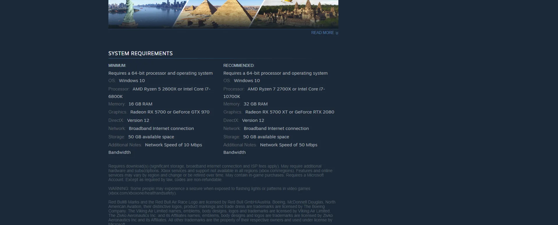 Yêu cầu RAM đề xuất cho Microsoft Flight Simulator 2024 trên Steam