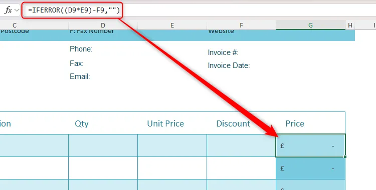 Một công thức tính toán đơn giản được lồng ghép trong hàm IFERROR của Excel, minh họa sự tự động hóa các phép toán.