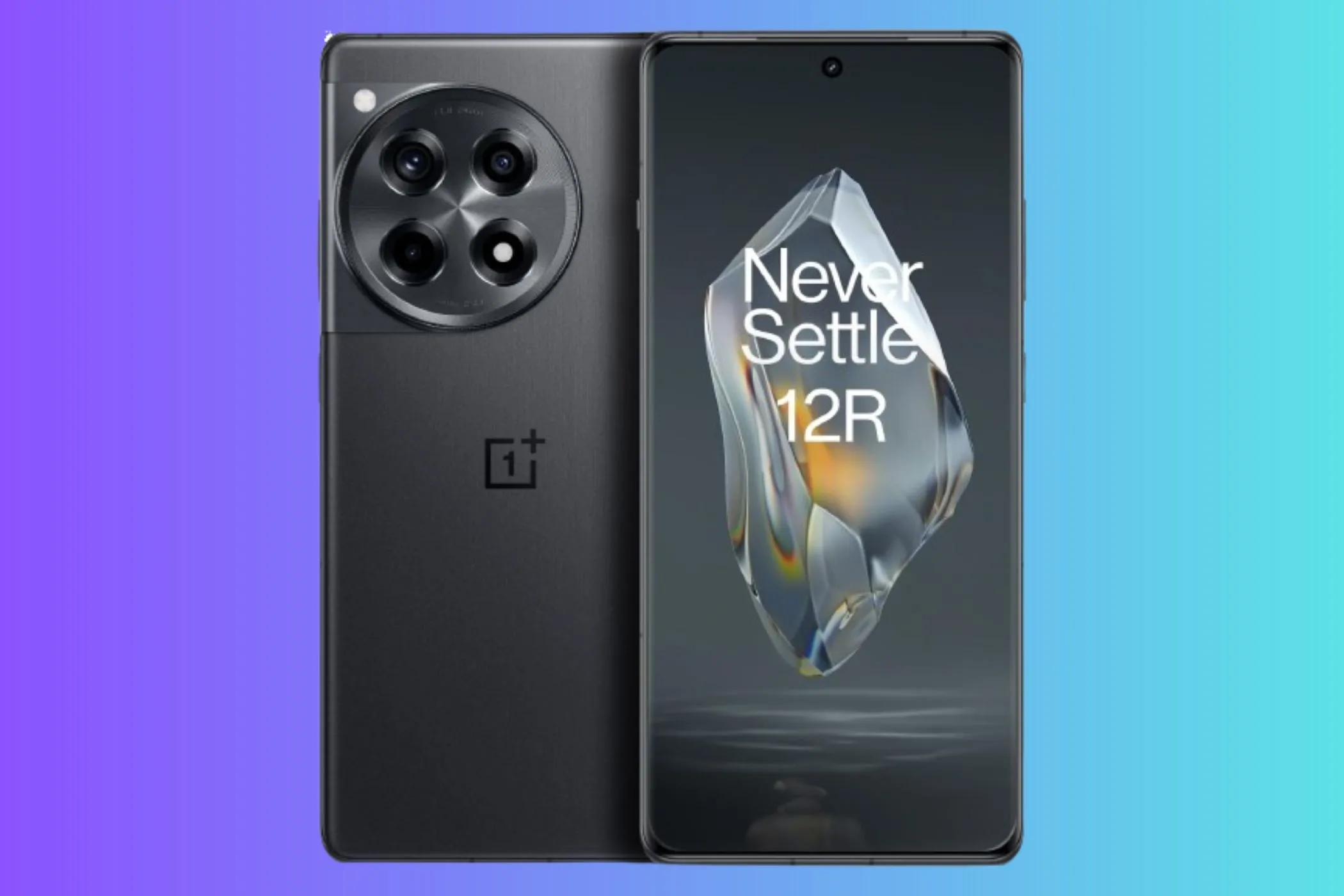OnePlus 12R màu xám than trên nền chuyển sắc, thể hiện hiệu năng mạnh mẽ trong phân khúc giá tầm trung.