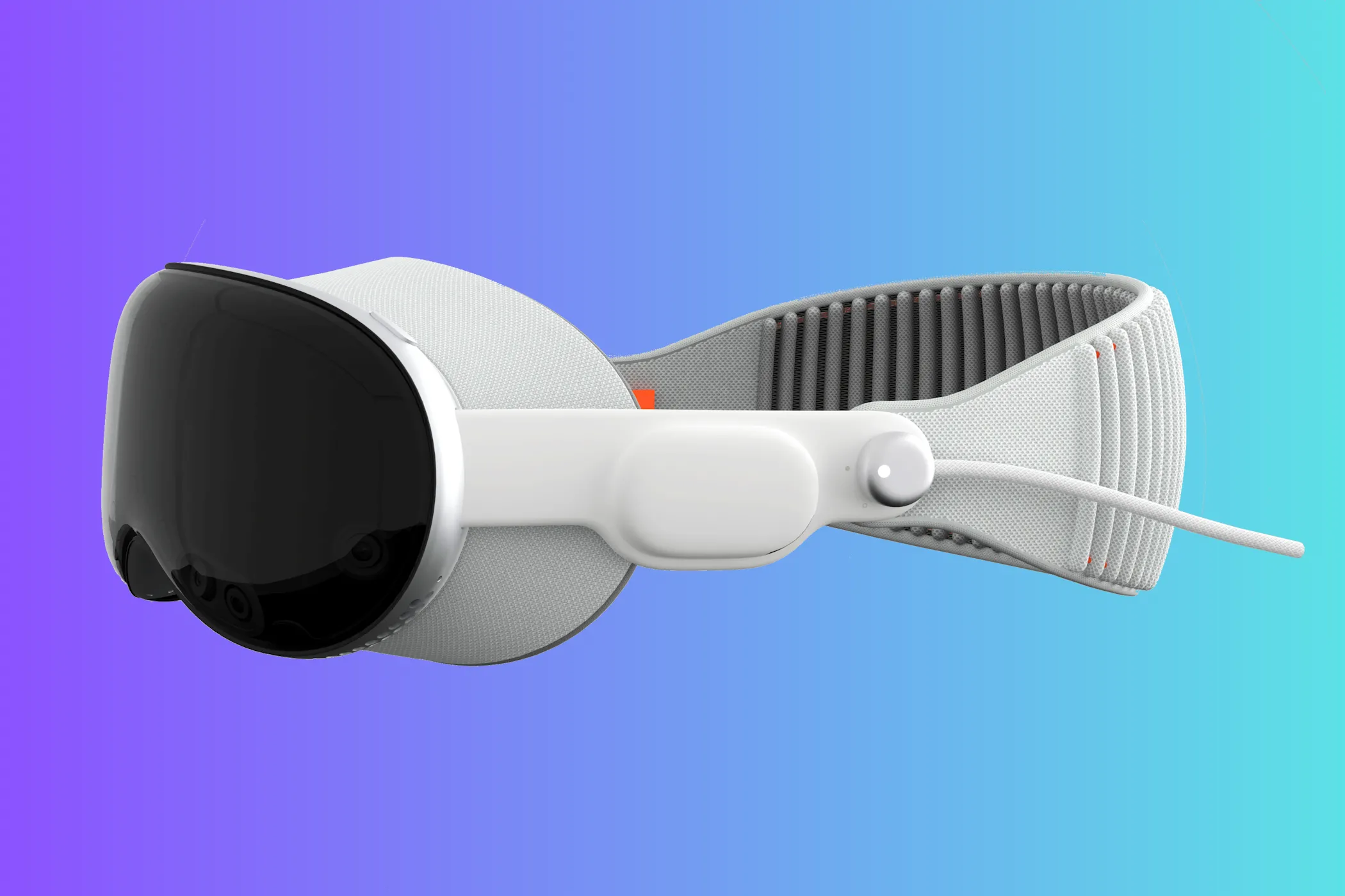 Thiết bị Apple Vision Pro đang hiển thị giao diện visionOS với các ứng dụng xếp lớp và hiệu ứng trong suốt đặc trưng, tiềm năng định hình thiết kế iOS macOS tương lai