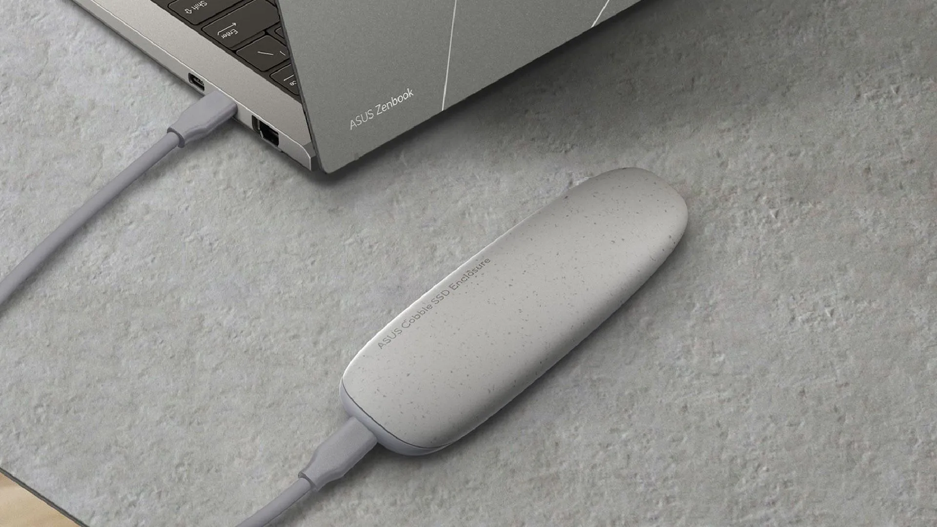 Vỏ ổ cứng SSD ASUS Cobble hình tảng đá độc đáo, thể hiện sự sáng tạo trong thiết kế thiết bị lưu trữ