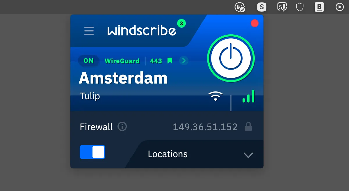 Windscribe - dịch vụ VPN mã nguồn mở, nhanh, đáng tin cậy và có chính sách không lưu nhật ký cho Mac