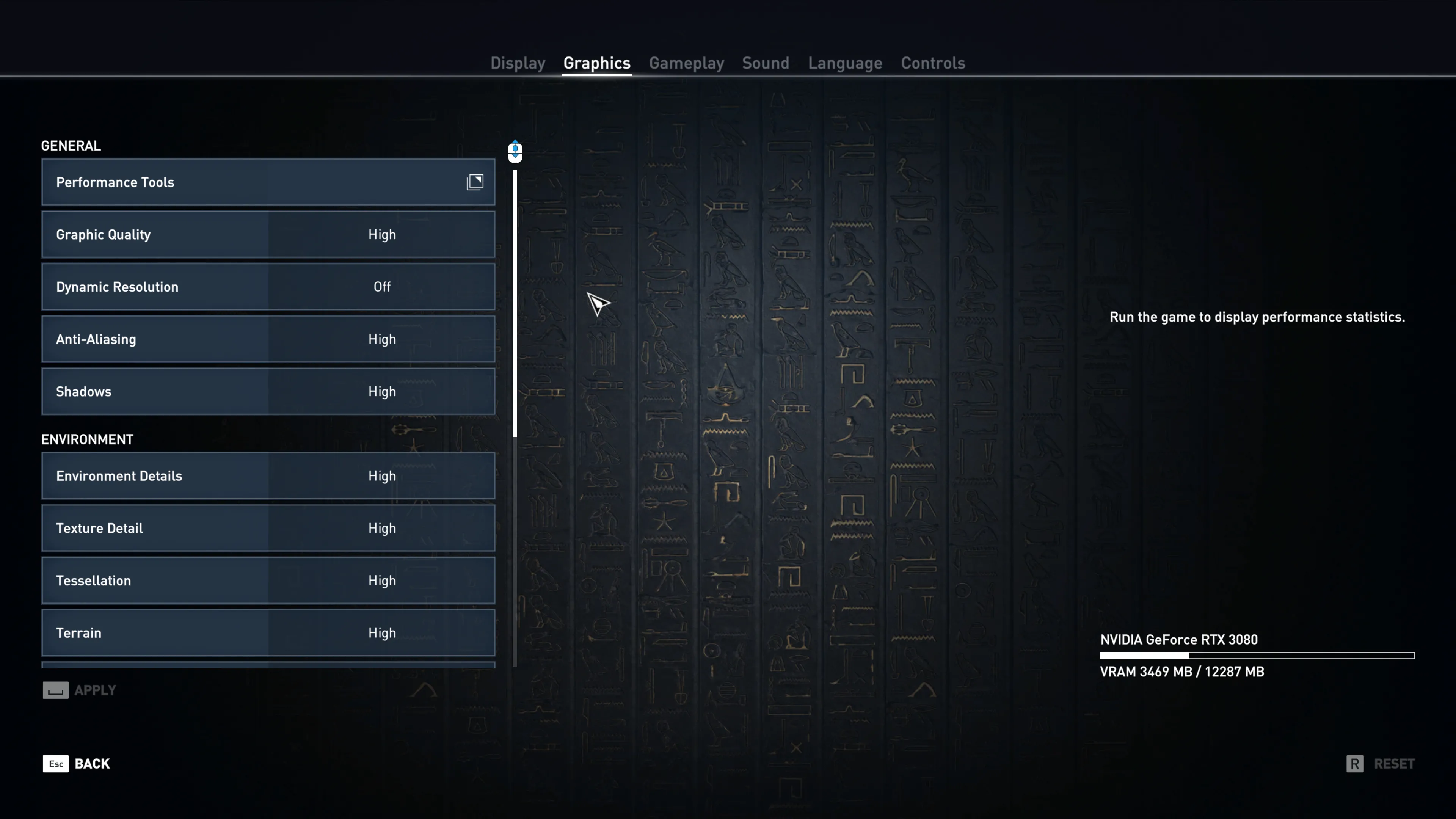 Ảnh chụp màn hình game Assassin's Creed Origins, minh họa chất lượng đồ họa tuyệt vời ngay cả ở các cài đặt không phải Ultra.