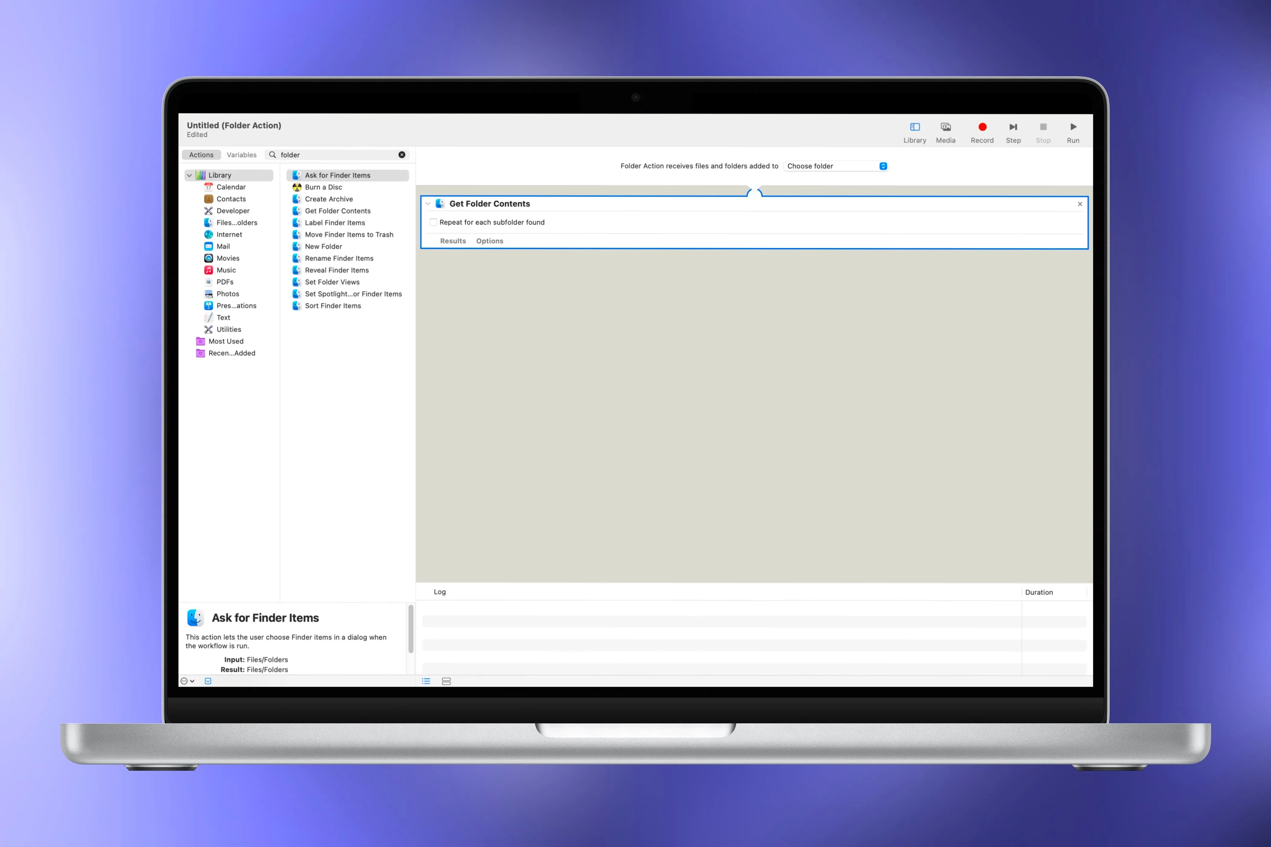 Biểu tượng thư mục Tải xuống (Downloads folder) trên macOS với icon chổi, tượng trưng cho việc dọn dẹp và sắp xếp.