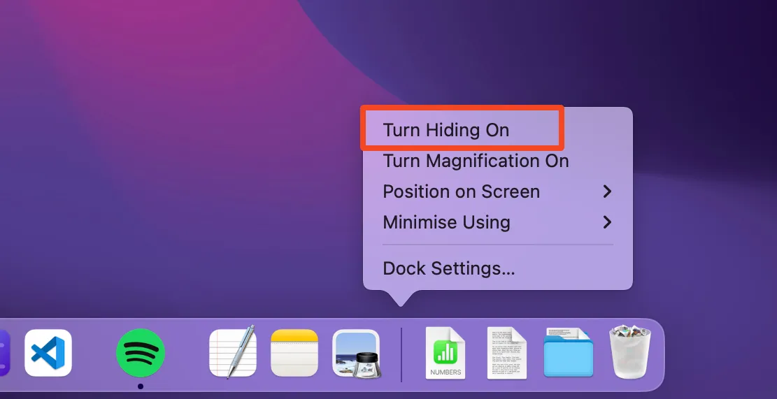 Cài đặt tự động ẩn và hiện Dock trong mục Desktop &amp; Dock của macOS