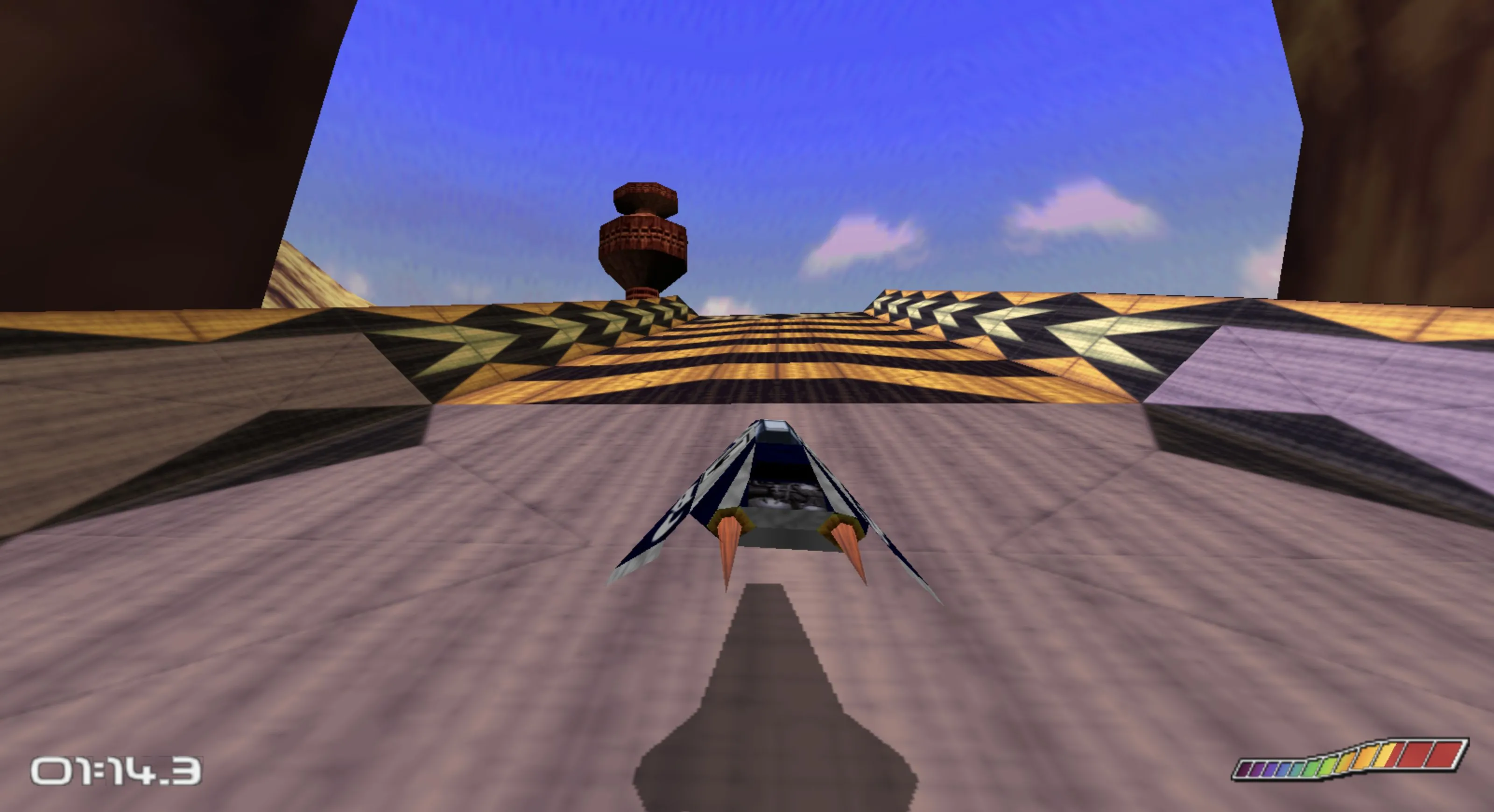 Cảnh chơi game đua xe WipEout bản trình duyệt với đồ họa tương lai.