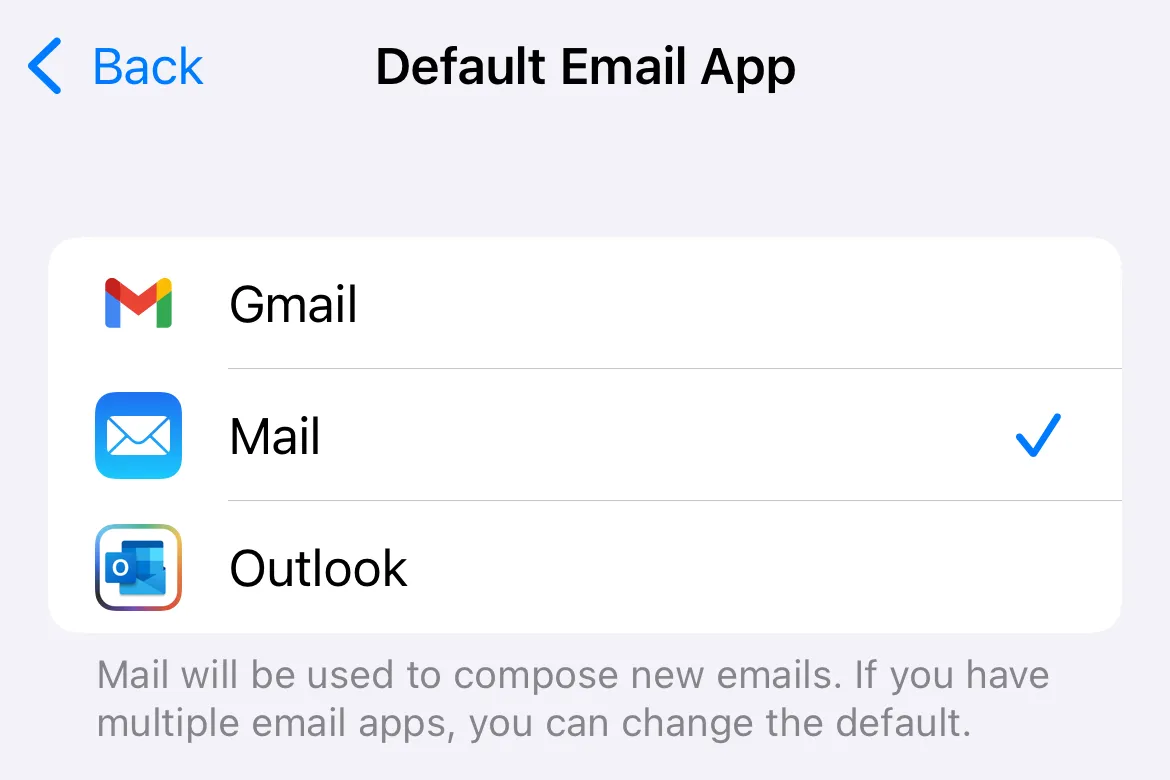 Chọn ứng dụng Gmail làm ứng dụng email mặc định trên iPhone thay cho Mail của Apple