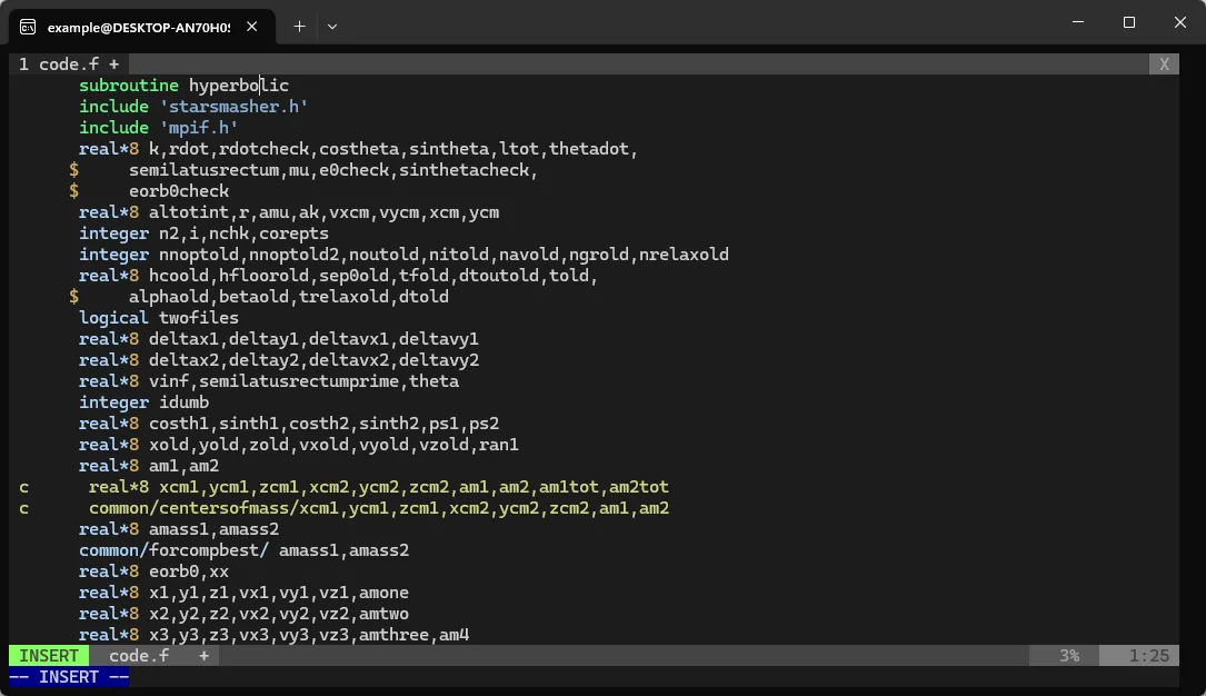 Cửa sổ code đang mở trong môi trường Linux trên WSL, thể hiện khả năng phát triển phần mềm liền mạch