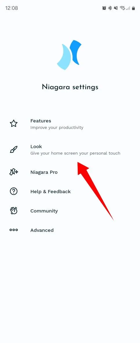 Giao diện cài đặt launcher tùy chỉnh hiển thị tùy chọn chọn gói biểu tượng đã tải