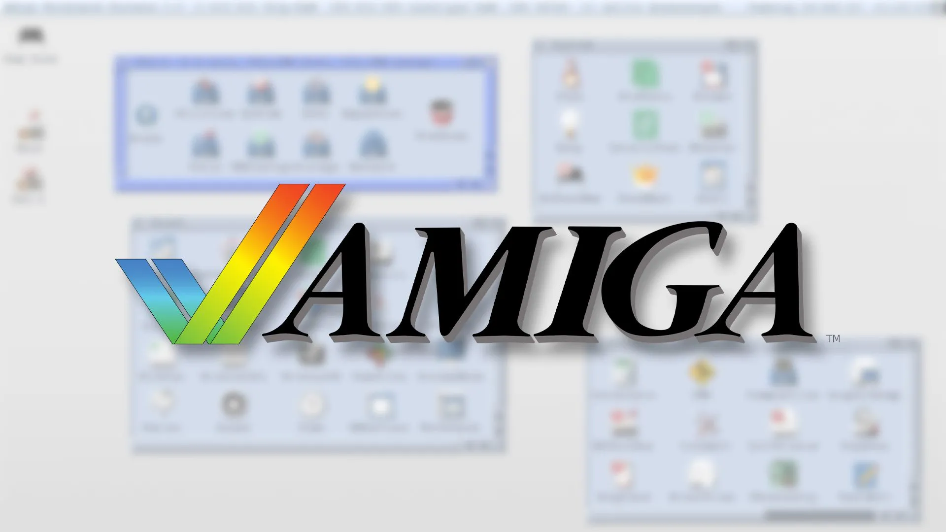 Giao diện hệ điều hành AmigaOS 3.2 với các cửa sổ ứng dụng cổ điển, minh họa bản cập nhật mới