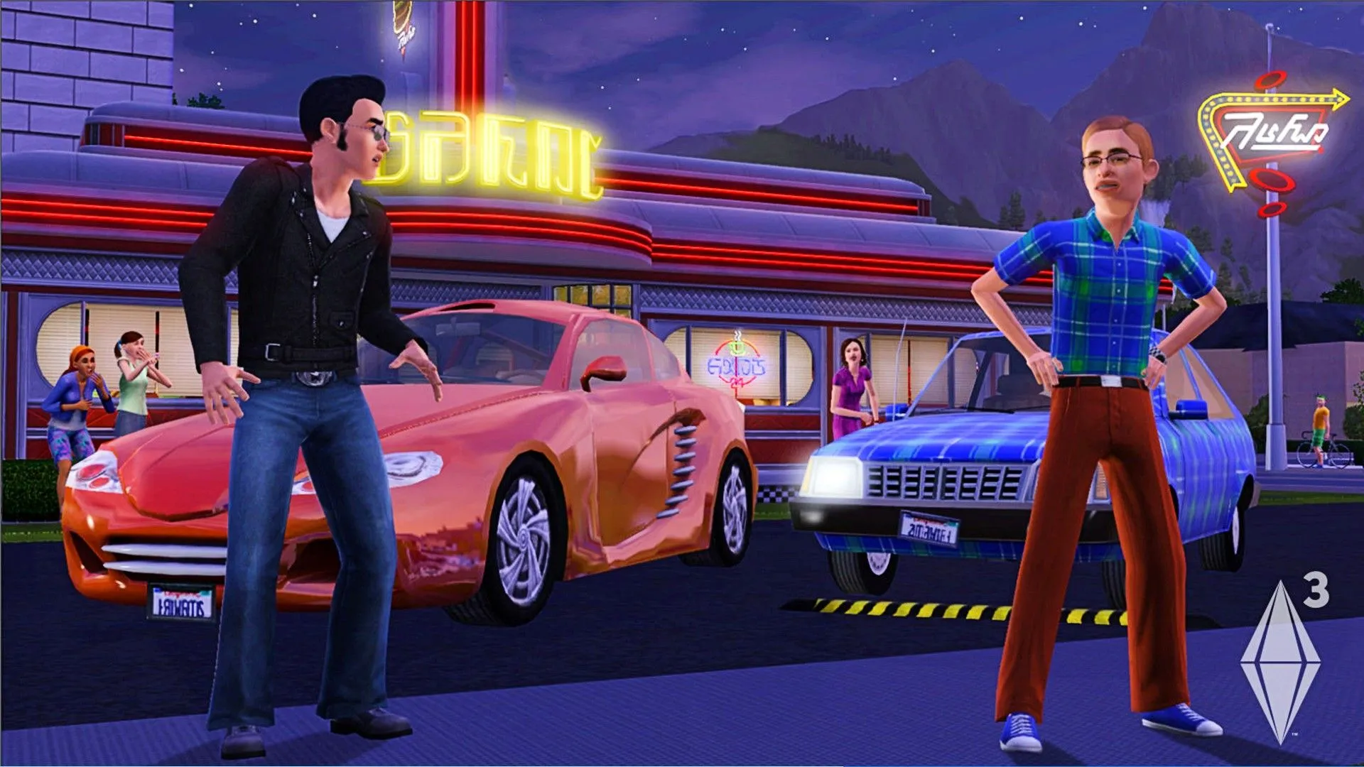 Hai Sim với tính cách khác nhau trong The Sims 3, thể hiện khả năng tùy biến sâu rộng của tính năng Create-A-Sim