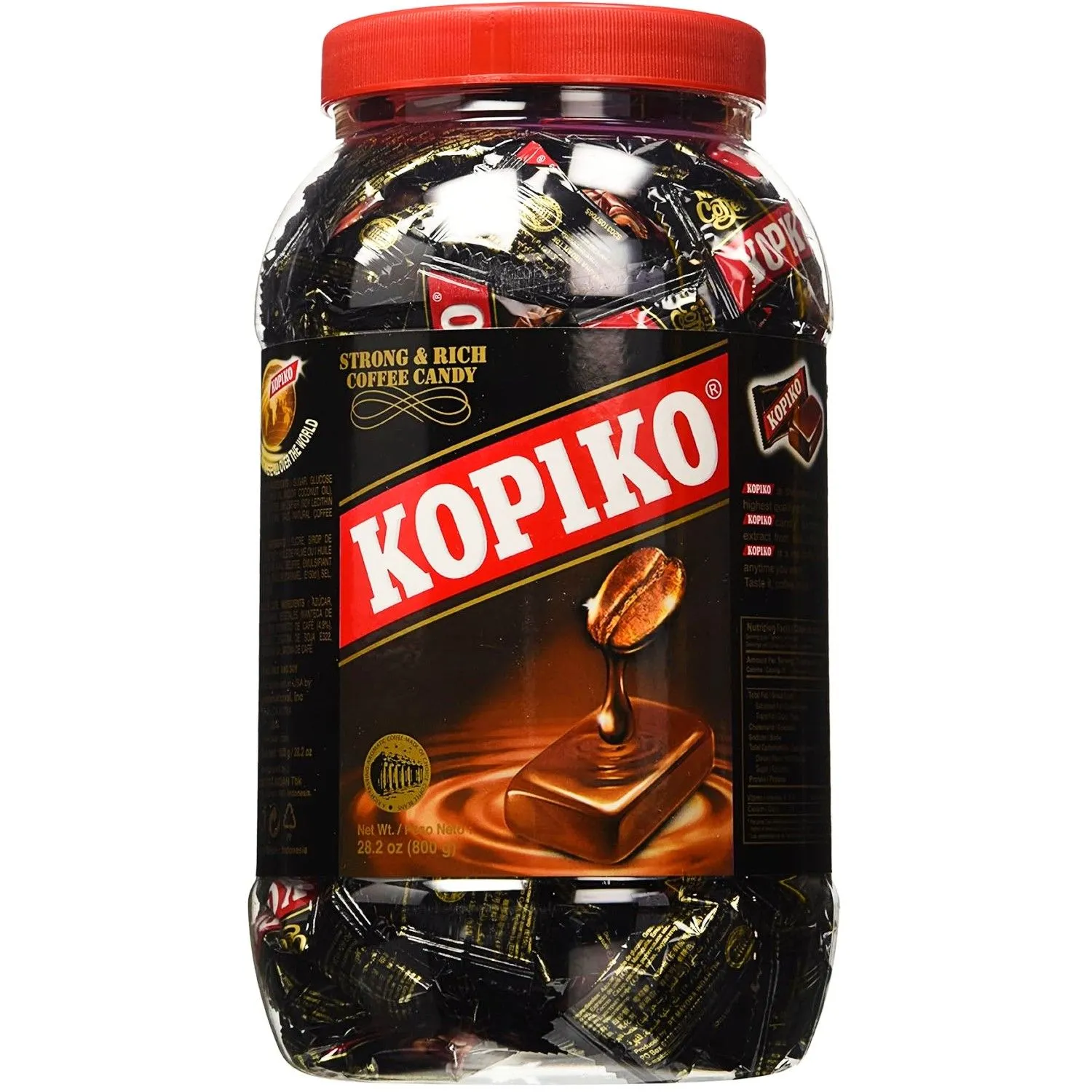 Kẹo cà phê Kopiko trên nền trắng, món ăn nhẹ giúp cung cấp năng lượng và duy trì sự tập trung cho người làm việc tại nhà.
