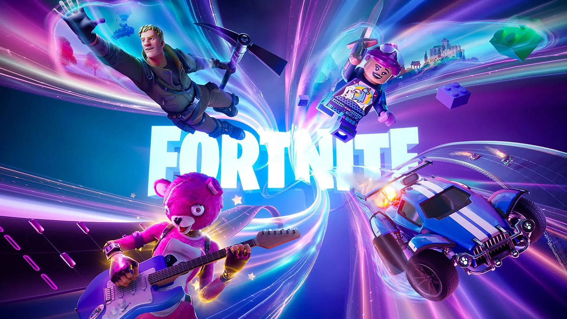Logo Fortnite và các nhân vật game, minh họa mô hình kinh tế sáng tạo thành công của Epic Games