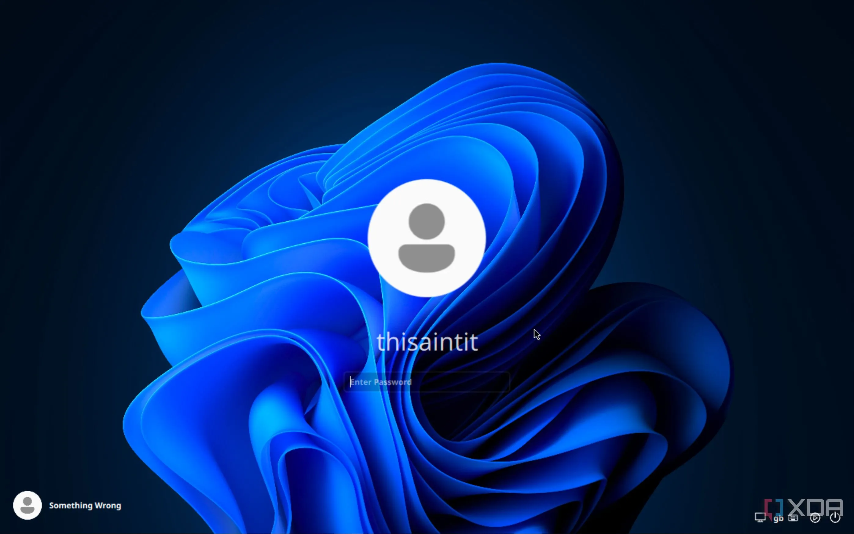 Màn hình đăng nhập của hệ điều hành Winux, với giao diện quen thuộc nhưng tiềm ẩn rủi ro