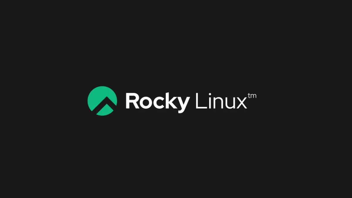 Màn hình khởi động Rocky Linux, nhấn mạnh vào chất lượng và sự tương thích với môi trường doanh nghiệp