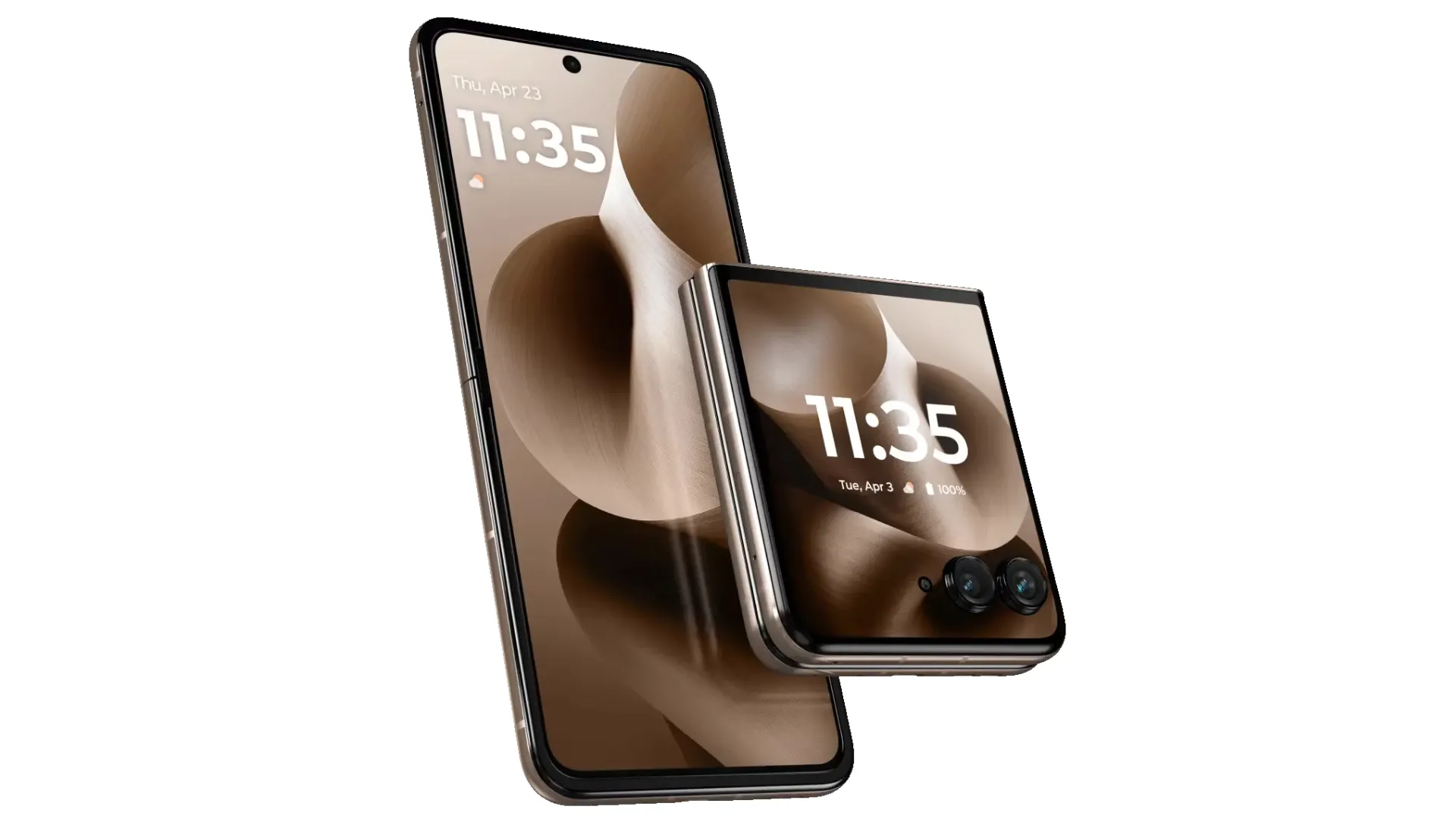 Màn hình phụ lớn tràn viền của Moto Razr Ultra 2025 hiển thị thông tin và các ứng dụng.