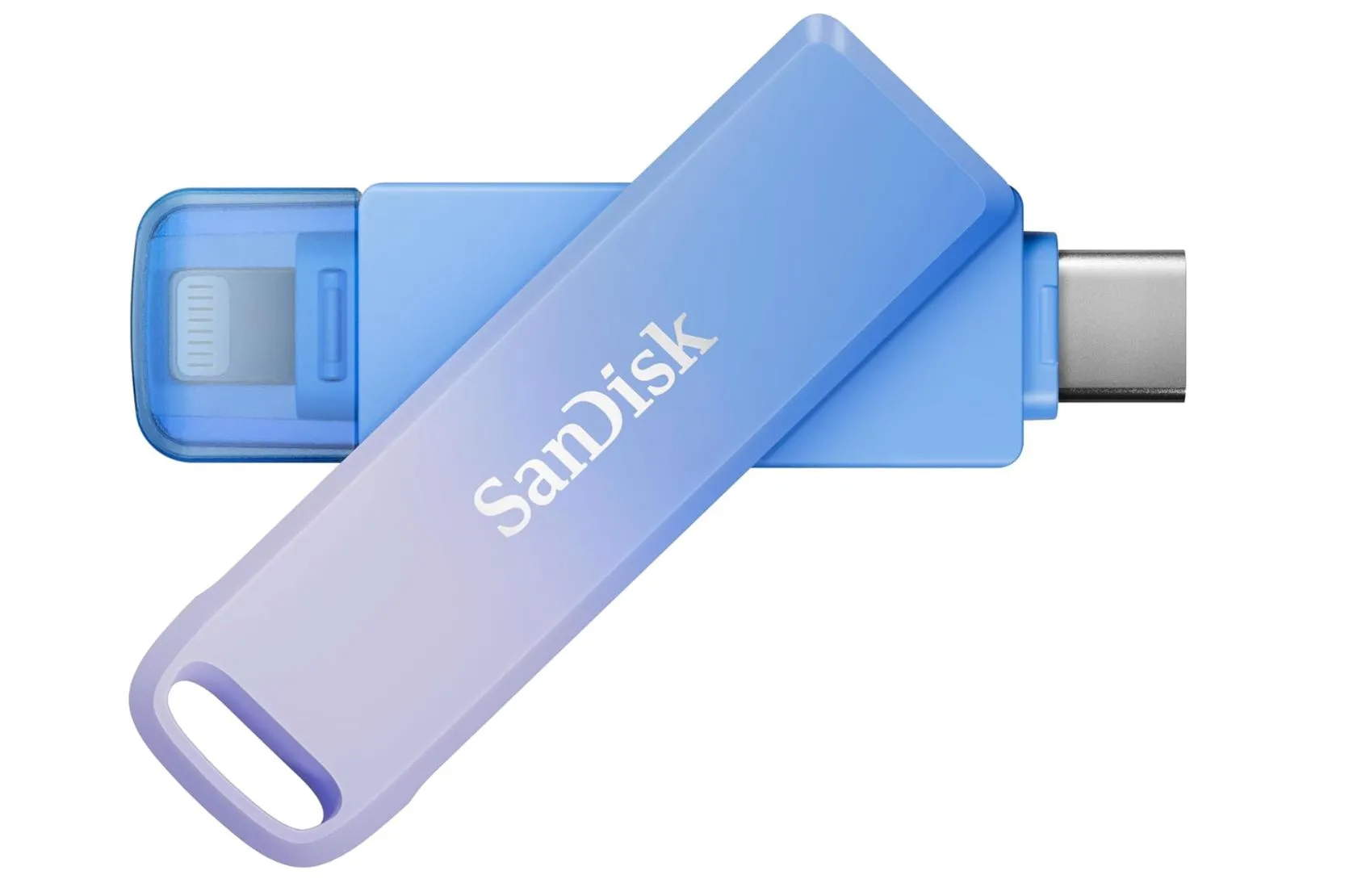 SanDisk Creator Phone Drive 128GB với thiết kế kim loại bền bỉ và cổng kép USB-C, Lightning